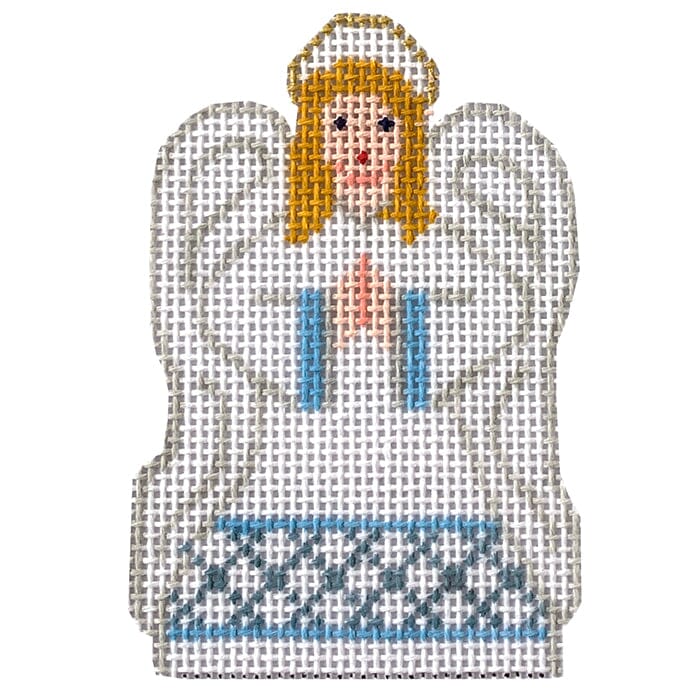 Nativity in Blue & White   Angel Painted Canvas Patricia Sone  - 1