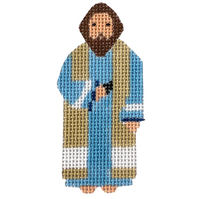 Nativity in Blue & White   Joseph Painted Canvas Patricia Sone  - 1