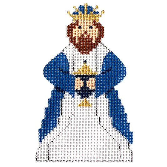 Nativity in Blue & White - Wise Man 3 Painted Canvas Patricia Sone 