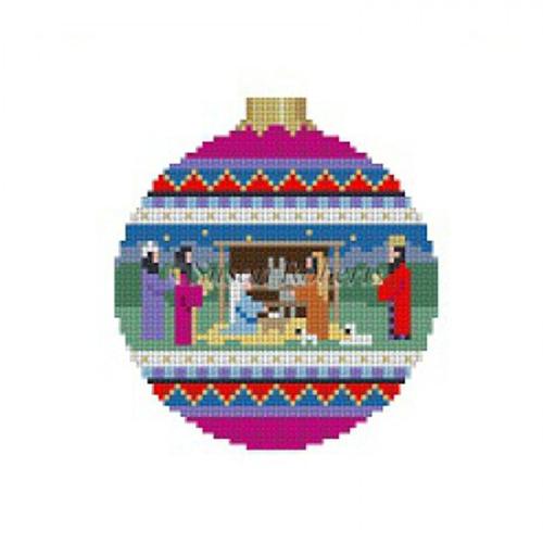 Nativity Ornament Painted Canvas Susan Roberts Needlepoint Designs Inc. 