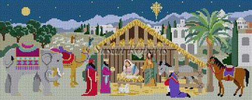 Nativity Stable Painted Canvas Susan Roberts Needlepoint Designs, Inc. 