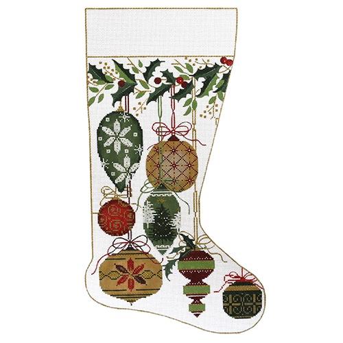 Natural Colors Ornament Stocking Painted Canvas Alice Peterson Company 
