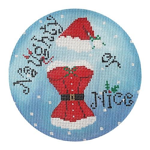 Naughty or Nice Ornament Painted Canvas Funda Scully 