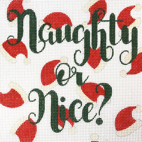 Naughty or Nice Painted Canvas A Poore Girl Paints  - 1