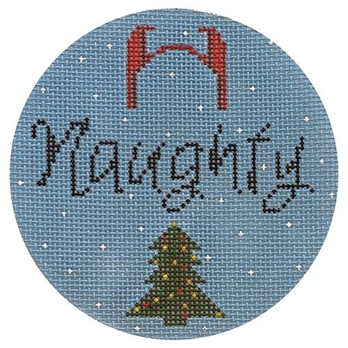 Naughty Ornament Painted Canvas Danji Designs  - 1