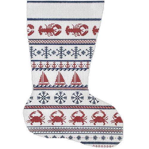 Nauti Stocking Painted Canvas Morgan Julia Designs 
