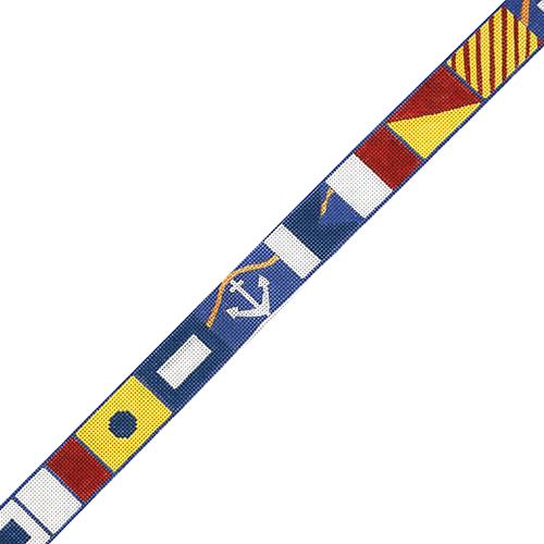 Nautical Flag Alphabet Belt on 18 Painted Canvas The Meredith Collection 