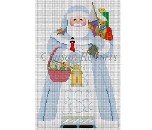 Nautical Santa Tree Topper - Front Only Painted Canvas Susan Roberts Needlepoint Designs Inc. 