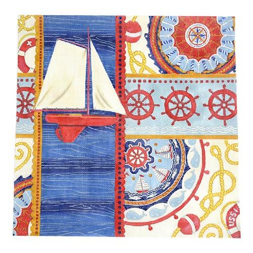 Nautical Suzani Collage Painted Canvas All About Stitching/The Collection Design  - 1
