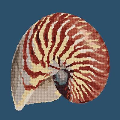 Nautilus Needlepoint Kit Kits Elizabeth Bradley Design Dark Blue 
