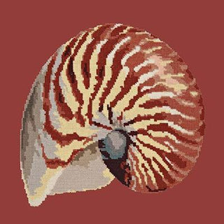 Nautilus Needlepoint Kit Kits Elizabeth Bradley Design Dark Red 
