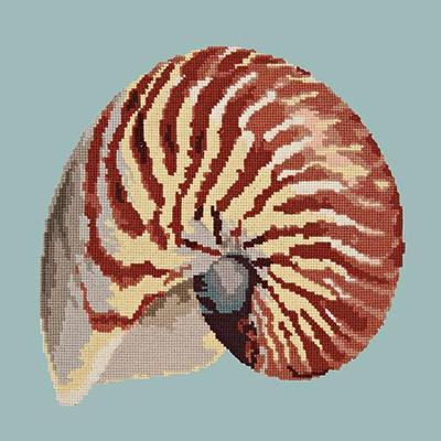 Nautilus Needlepoint Kit Kits Elizabeth Bradley Design Pale Blue 
