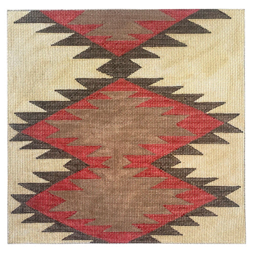 Navajo 2 in Brown Red & Tan Painted Canvas All About Stitching/The Collection Design  - 1