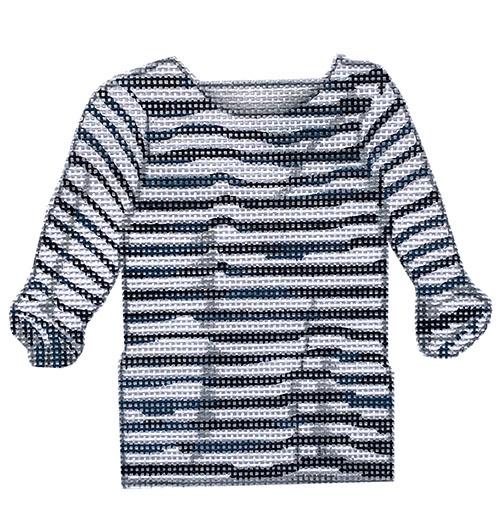 Navy and White Striped Shirt Painted Canvas All About Stitching/The Collection Design 