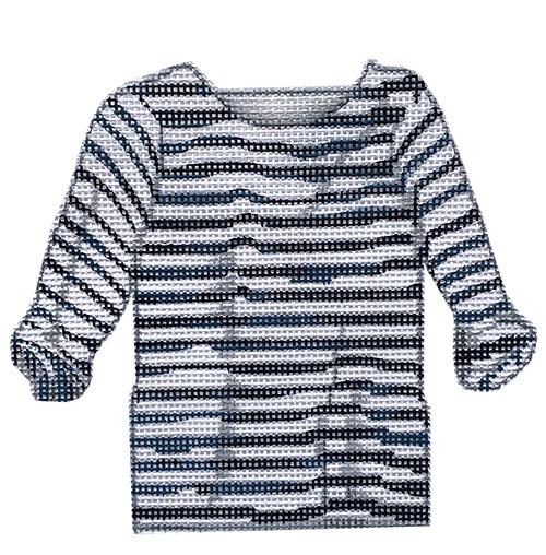 Navy and White Striped Shirt Painted Canvas All About Stitching/The Collection Design  - 1