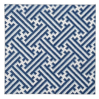 Navy Diagonal Fretwork Square Painted Canvas Associated Talents 
