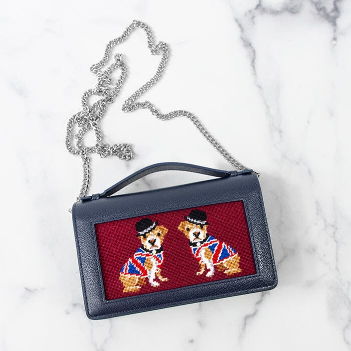 Navy Everyday Clutch Bulldog Insert Kit Kits Needlepoint To Go 

