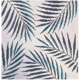Navy Palm on Pink Painted Canvas Alice Peterson Company 
