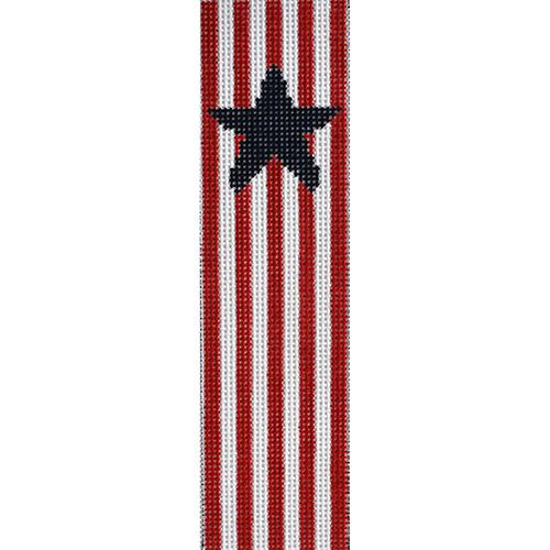 Navy Star and Stripes Bookmark Painted Canvas J. Child Designs  - 1