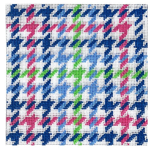 Navy/Pink Glen Plaid Square Painted Canvas Associated Talents 
