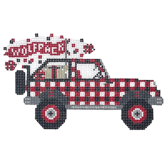 NC State Jeep Painted Canvas Wipstitch Needleworks 