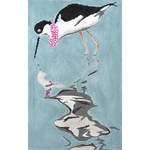 Necklaced Avocent Painted Canvas Waterweave  - 1