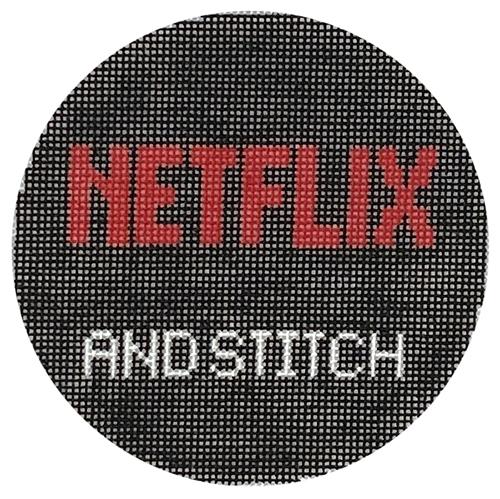 Netflix and Stitch Round Painted Canvas SilverStitch Needlepoint  - 1