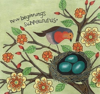 New Beginnings Surround Us Painted Canvas Ewe & Eye 
