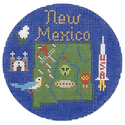 New Mexico Ornament Painted Canvas Silver Needle  - 1
