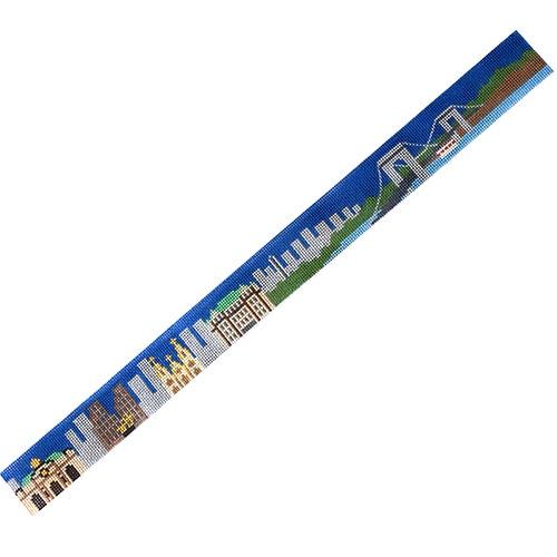 New York City Belt Painted Canvas Silver Needle  - 1