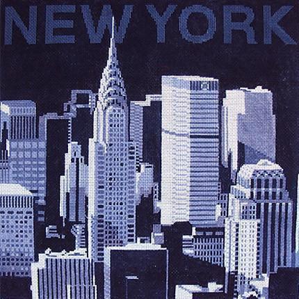 New York Skyline Painted Canvas Kirk & Bradley 