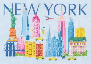New York Travel Pillow Printed Canvas Needlepoint To Go 
