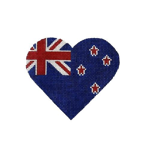 New Zealand Flag Heart Painted Canvas Pepperberry Designs 