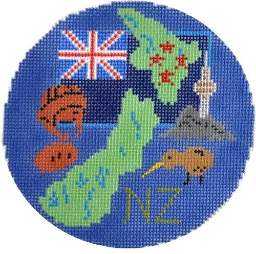 New Zealand Ornament Painted Canvas Silver Needle  - 1