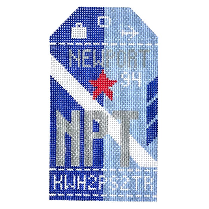Newport NPT Travel Tag Painted Canvas Hedgehog Needlepoint 