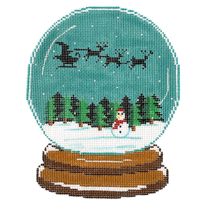 Night Before Christmas Snowglobe Painted Canvas Alice Peterson Company  - 1
