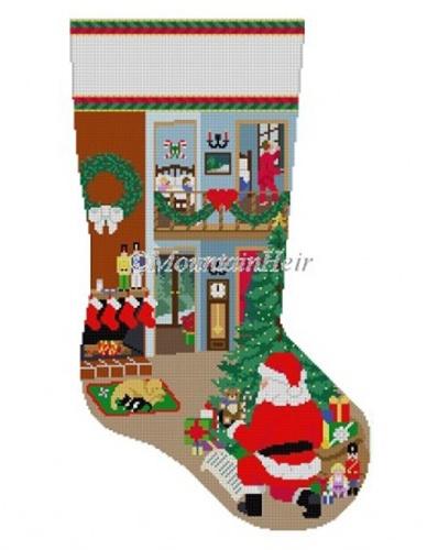 Night Before Christmas Stocking Painted Canvas Susan Roberts Needlepoint Designs, Inc. 