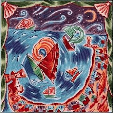 Night Sail Painted Canvas Birds of a Feather  - 1