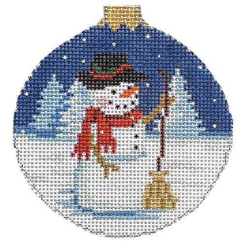 Night Snowman Ornament Painted Canvas Susan Roberts Needlepoint Designs Inc. 