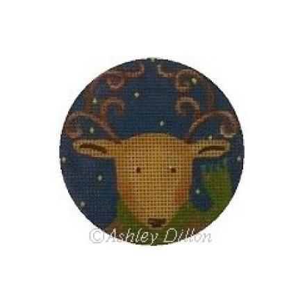 Nighttime Reindeer Painted Canvas Susan Roberts Needlepoint Designs Inc. 