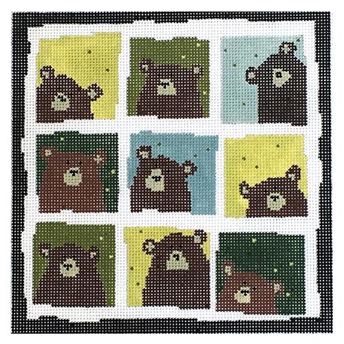 Nine Brown Bears Painted Canvas Pippin  - 1