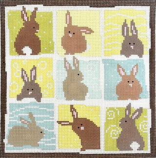 Nine Bunnies Painted Canvas Pippin 
