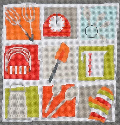 Nine Kitchen Utensils Painted Canvas Pippin  - 1