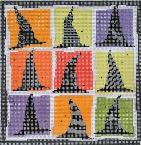 Nine Witches Hats Painted Canvas Pippin 