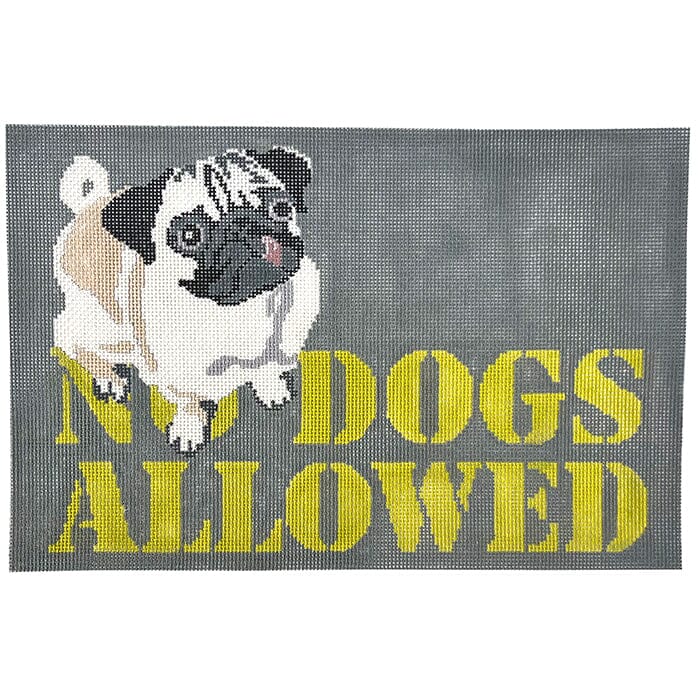 No Dogs Allowed saying Painted Canvas CBK Needlepoint Collections 