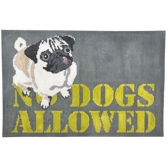 No Dogs Allowed saying Painted Canvas CBK Needlepoint Collections  - 1