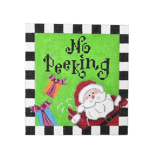 No Peeking Santa on 13 Painted Canvas Pepperberry Designs 