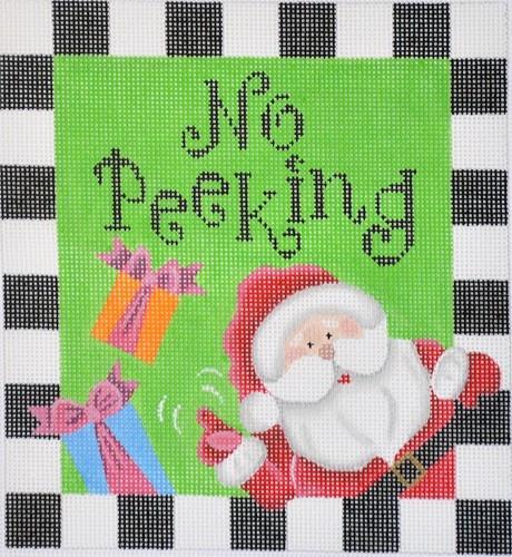 No Peeking Santa Painted Canvas Pepperberry Designs  - 1