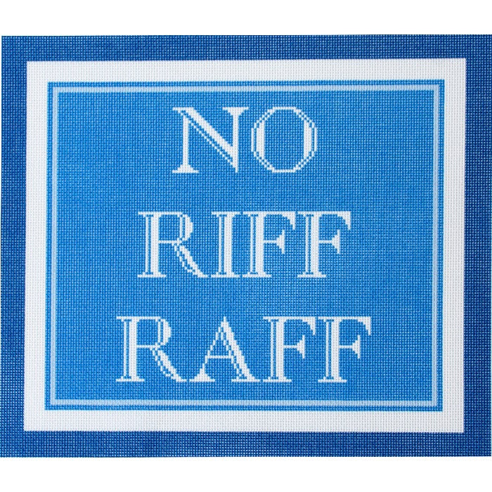 No Riff Raff Printed Canvas Needlepoint To Go 
