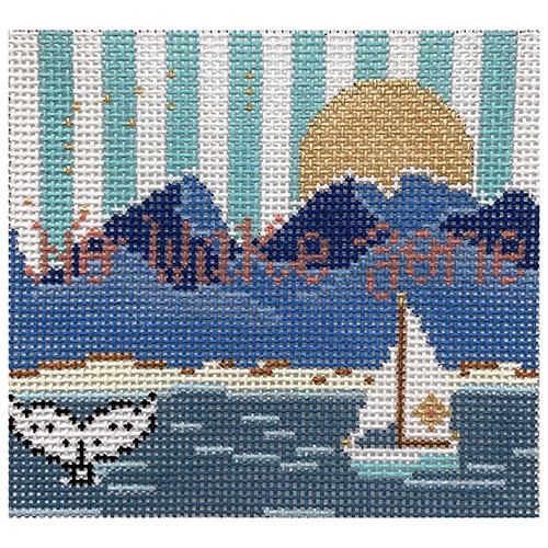 No Wake Zone on 13 Painted Canvas Thorn Alexander 
